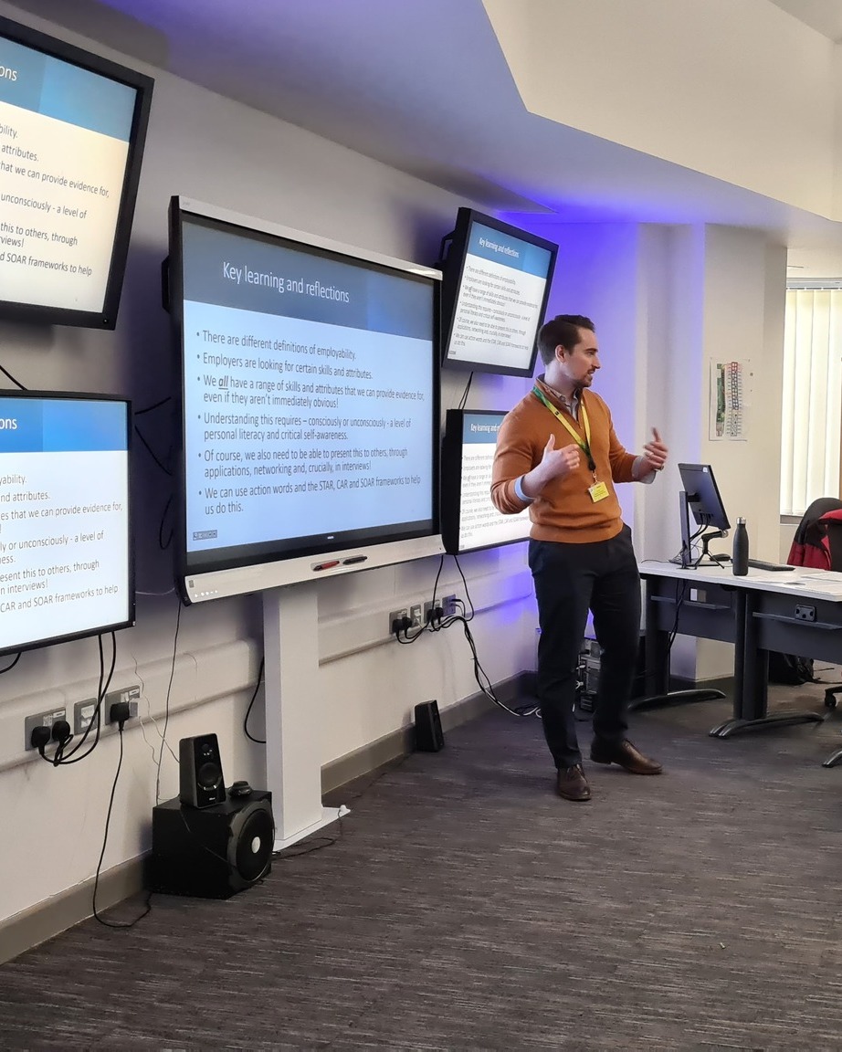 Man presenting to a class