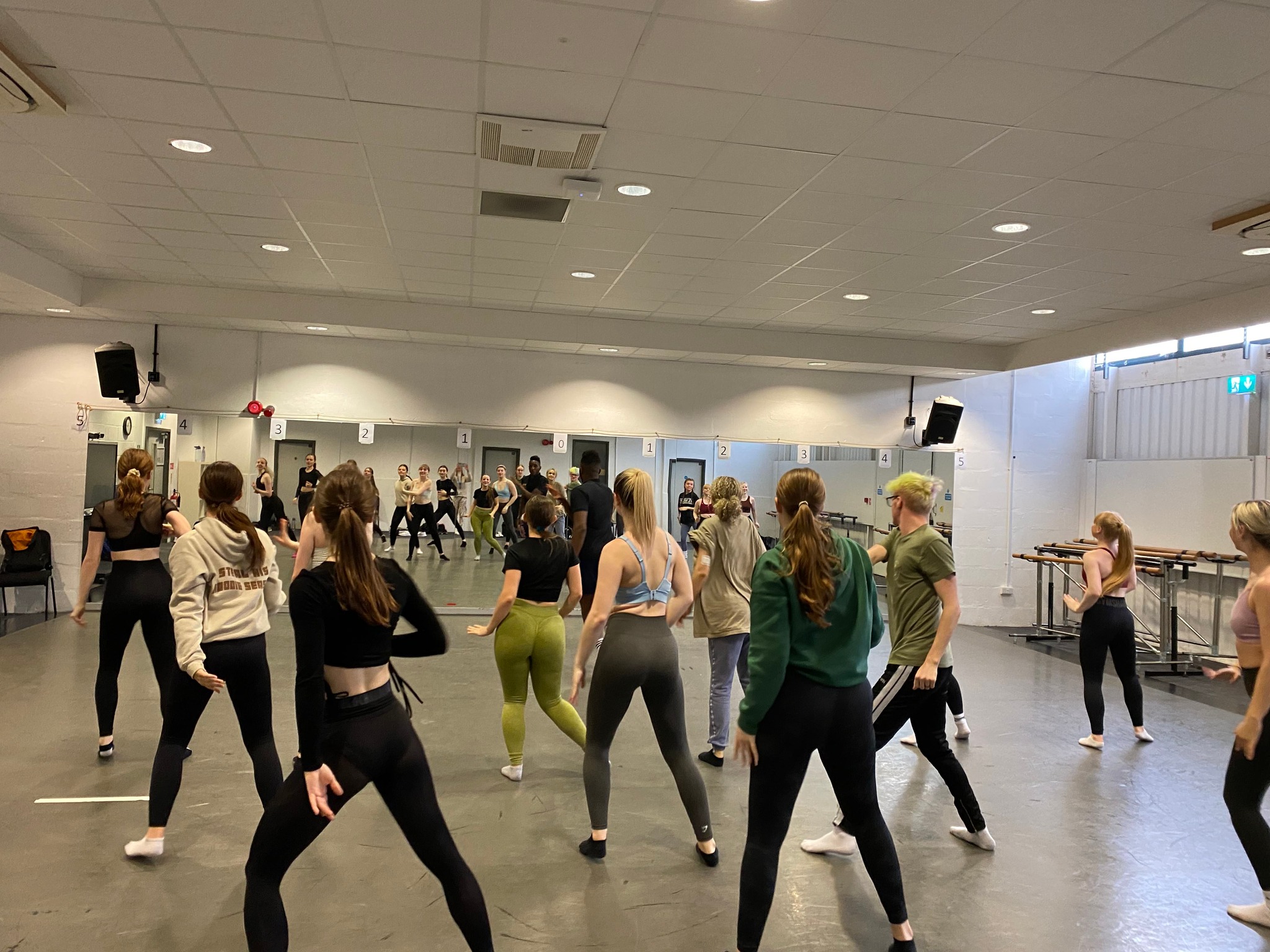 Students dancing in a studio