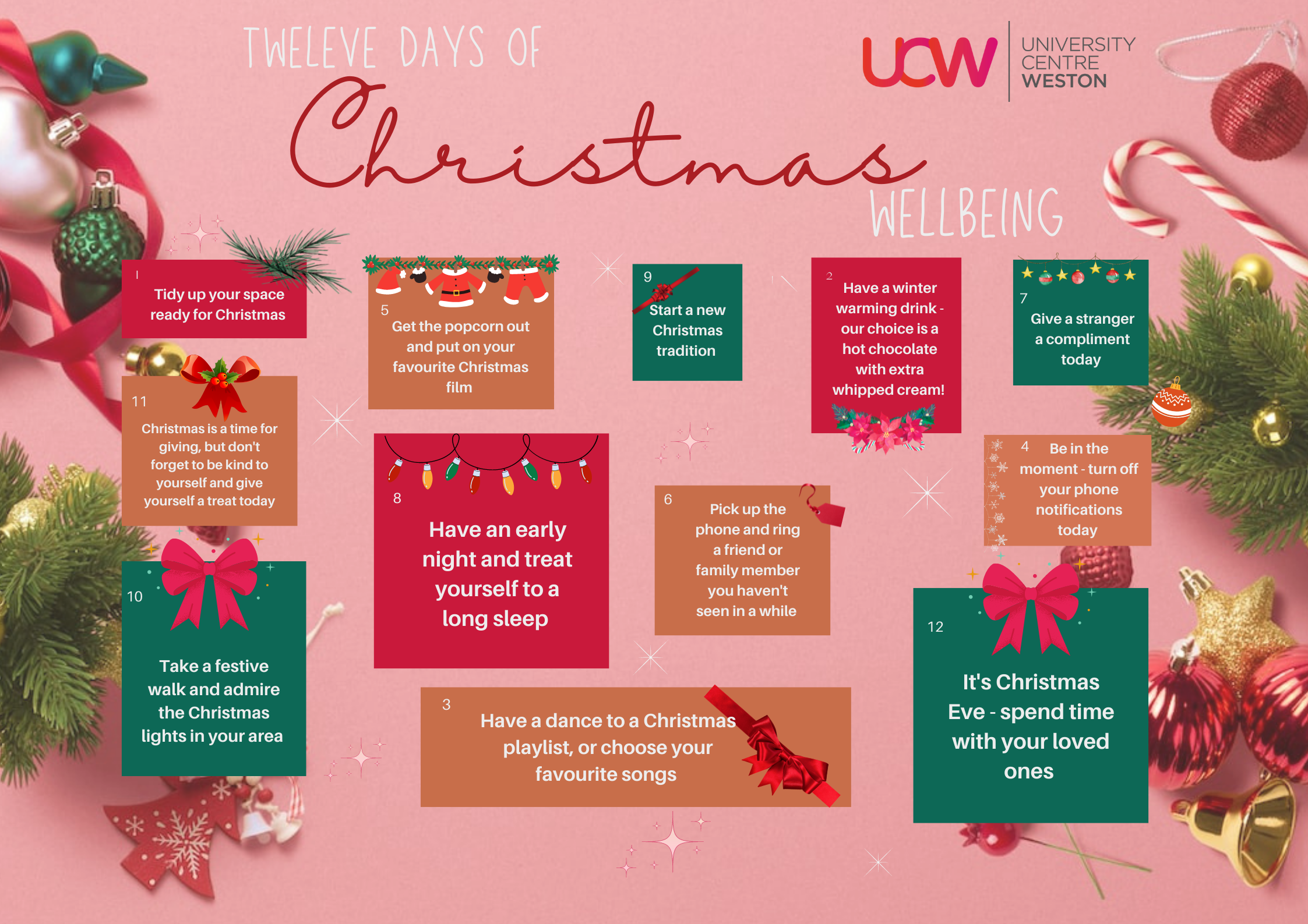 UCW 12 Days of Christmas Wellbeing