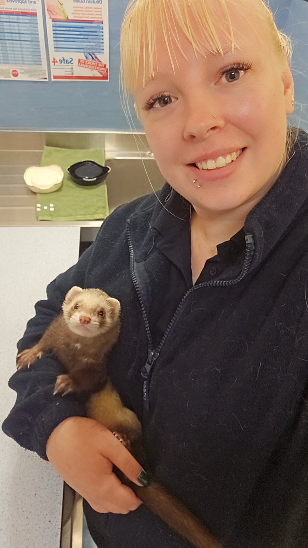 Hannah with Ernest the Ferret
