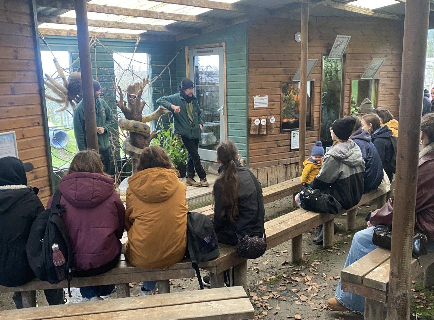 Learners listening to a talk at Exmoor Zoo