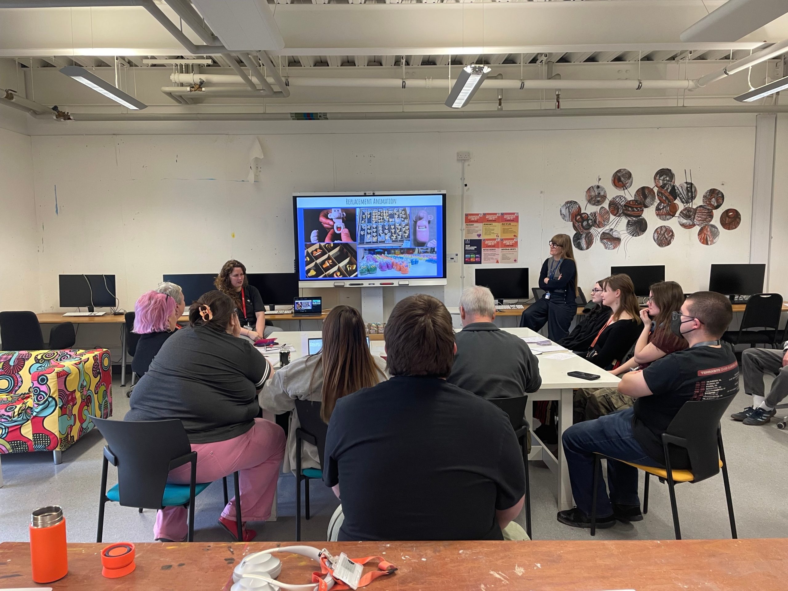 Students listening to Lily outline her journey into Aardman