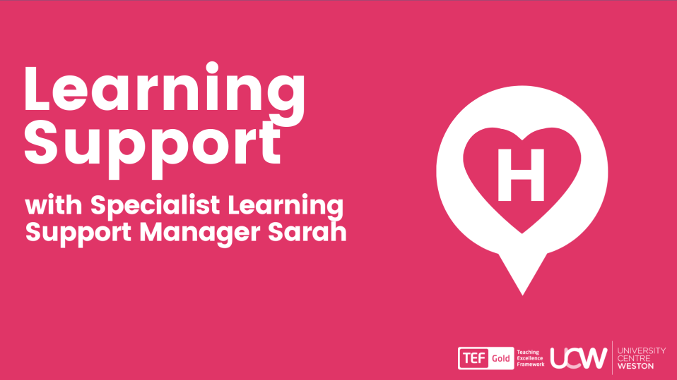 learning support with specialist support manager Sarah