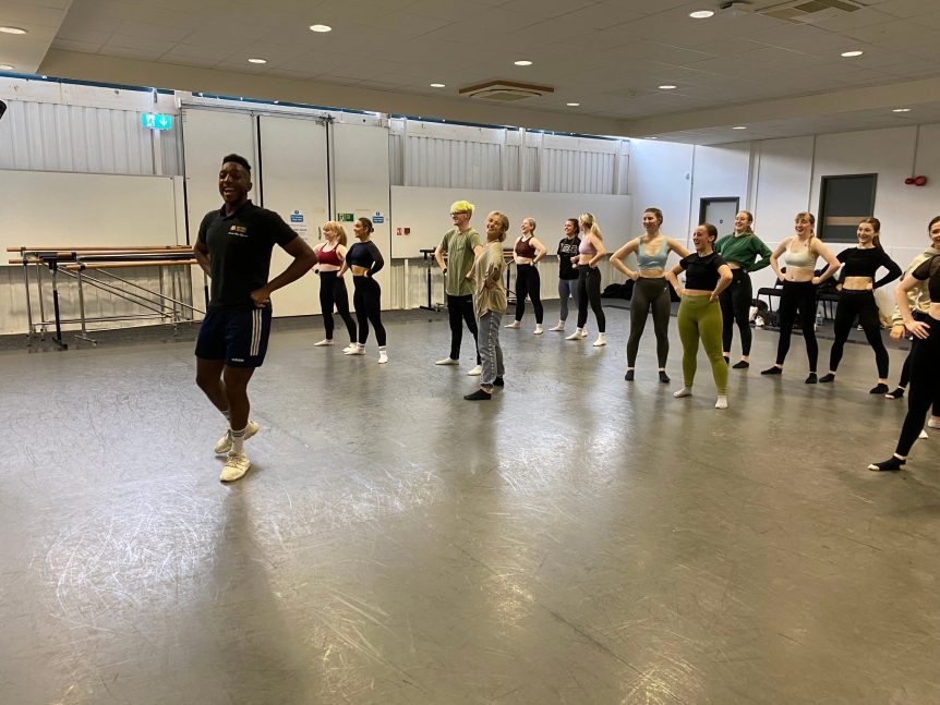 Students dancing in a studio