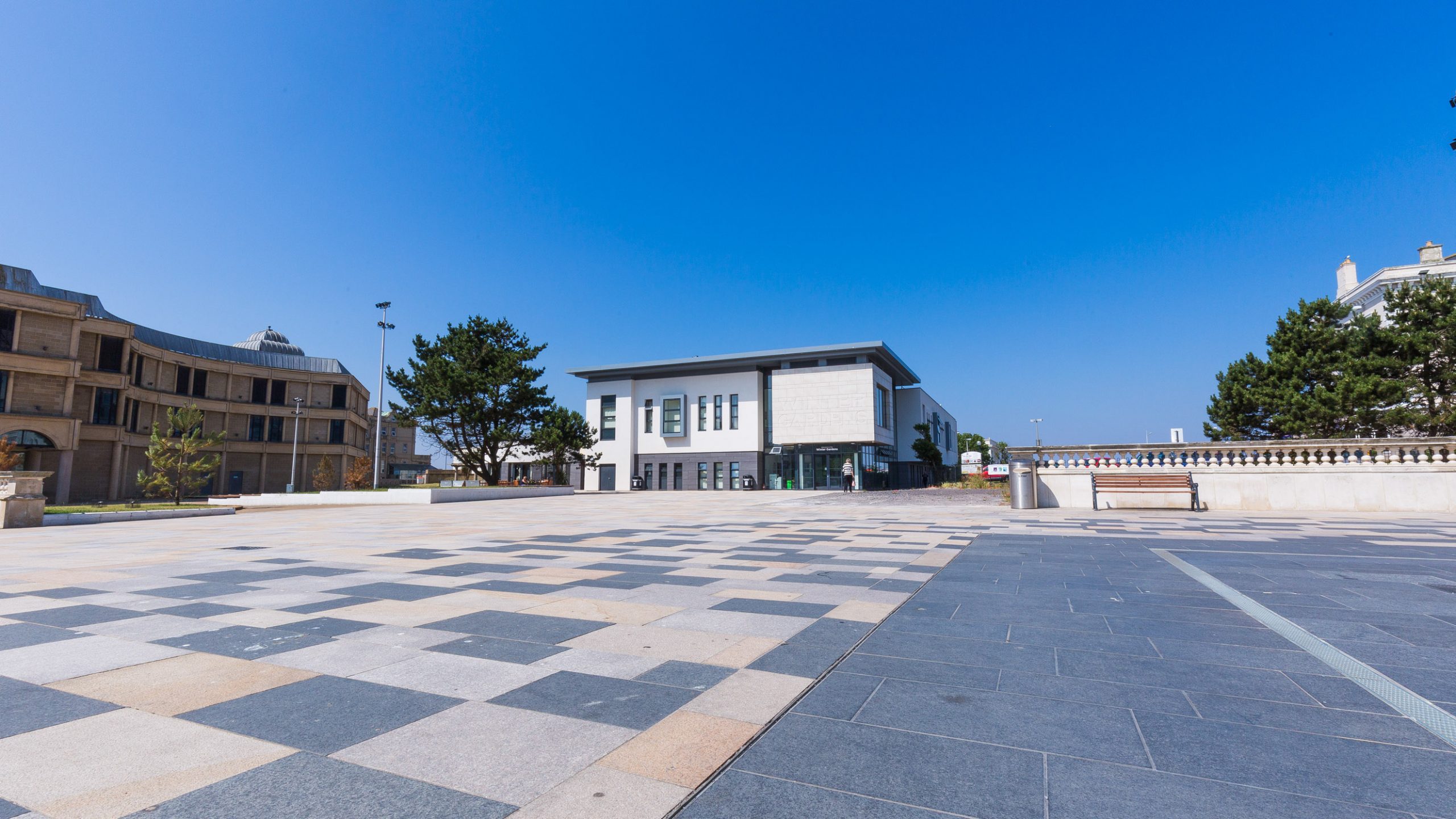 ucw winter gardens campus with fountains offering degree courses in weston-super-mare