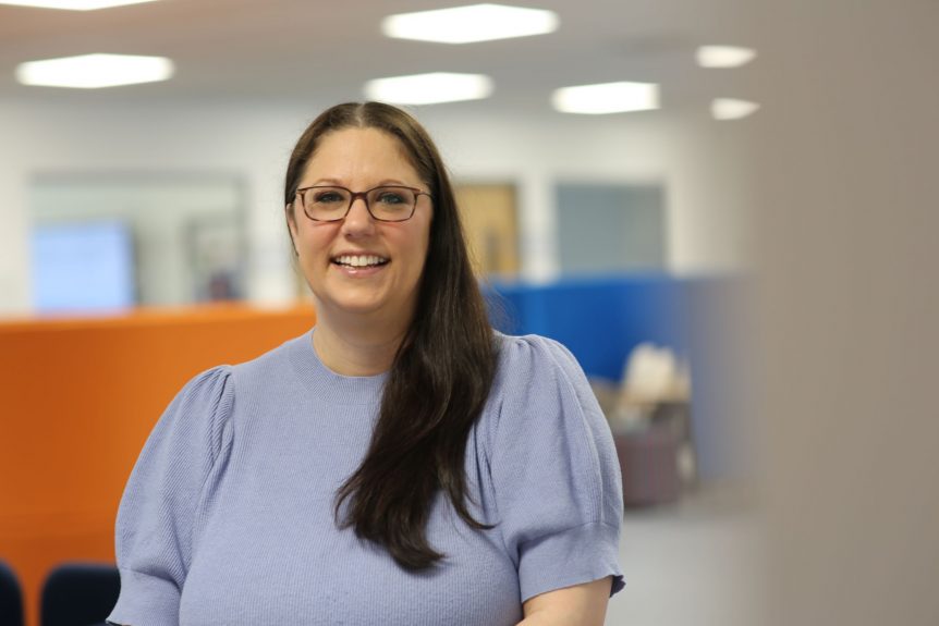 Counselling student smiling at camera