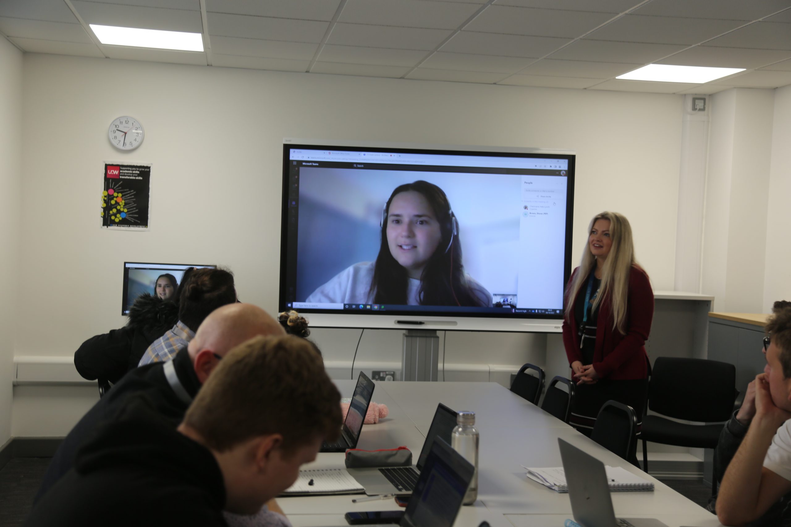 Guest lecturer giving virtual talk to Business Management and Sustainability students