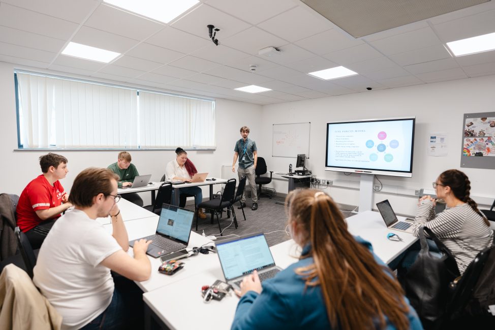 Business class being taught