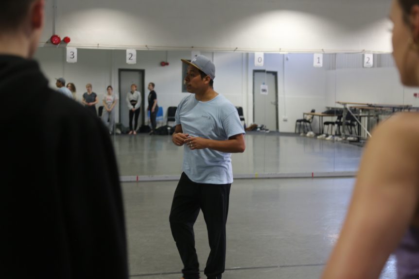 Nestor Garcia industry professional delivering dance workshop at University Centre Weston