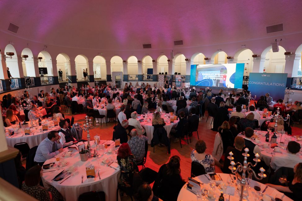 Overview shot of everyone sat in their seats at the UCW awards in the Winter Gardens.