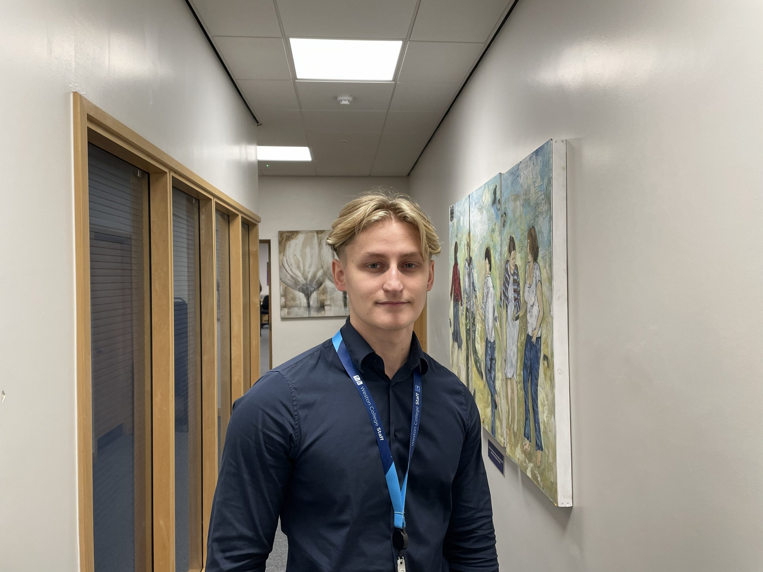 Alex working at Weston College