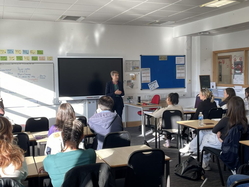 Clare delivering the guest lecture.