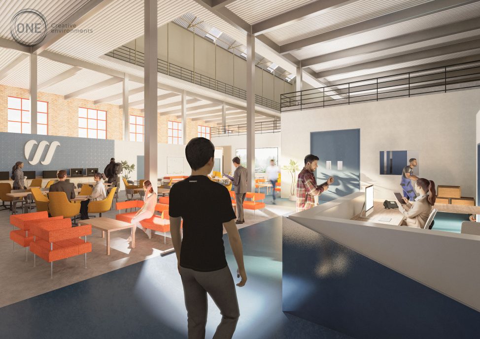 Concept Rendering of Reception and Common Room