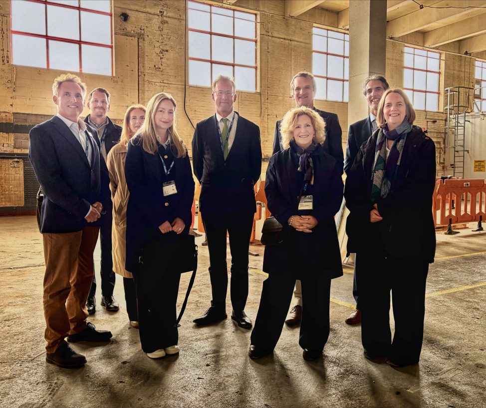 Representatives from the Department for Business and Trade visiting the Aerospace Skills Academy construction site