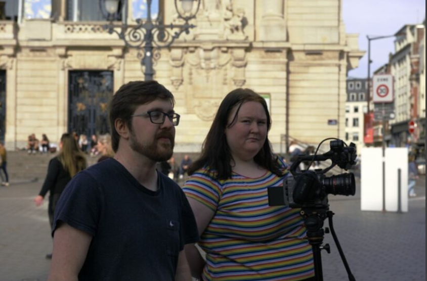Students shooting the film in Lille