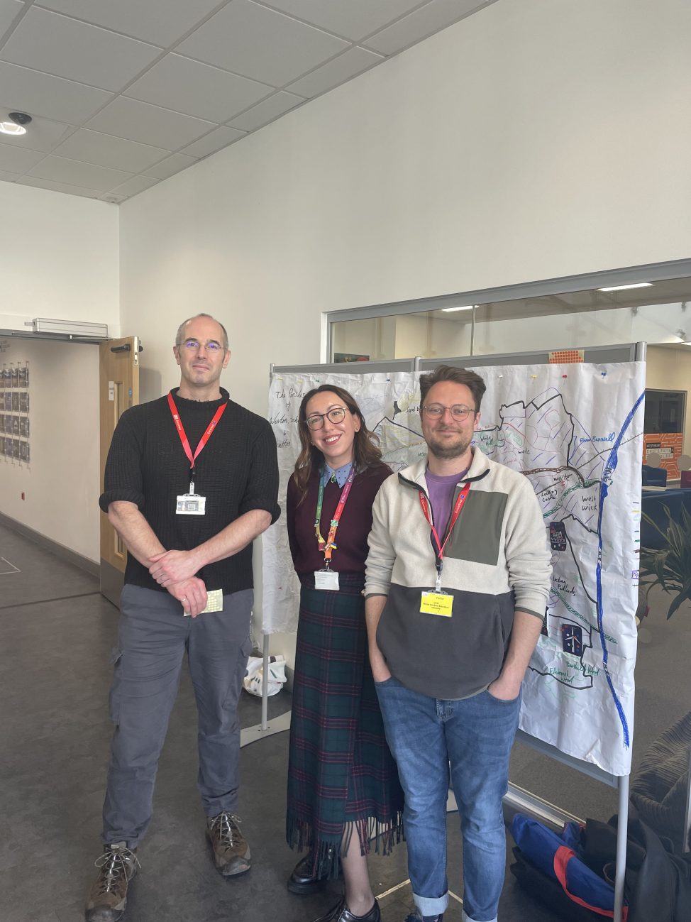 North Somerset Council Stood in front of sustainability piece