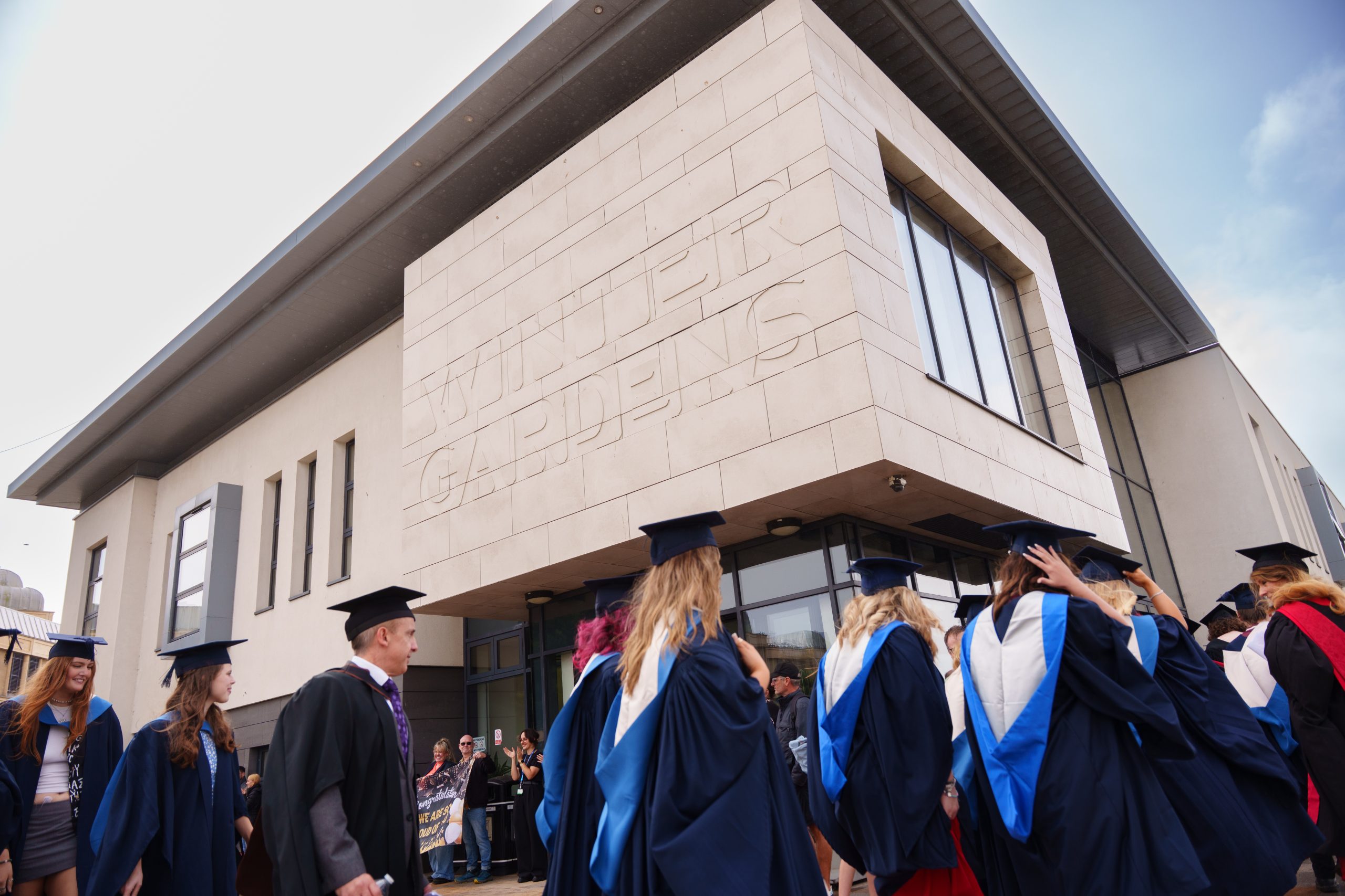 Graduates outside the Winter Gardens
