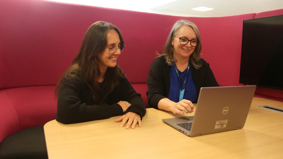 A learner being guided at UCW