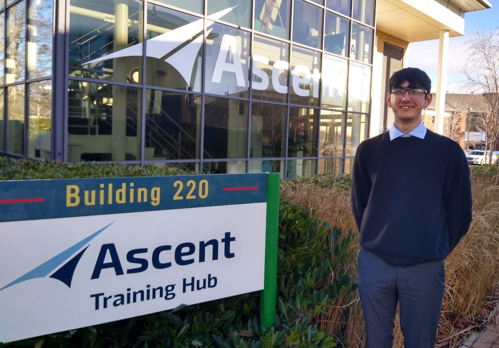 Aiden at his workplace